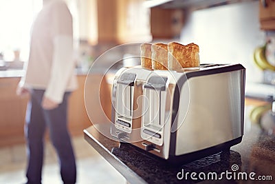 Early morning breakfast toast Stock Photo