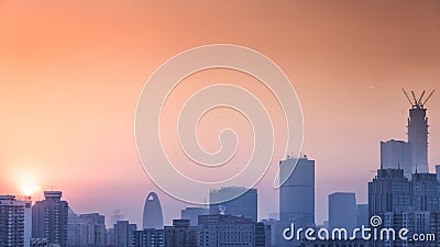 Early morning cityscape of Beijing Editorial Stock Photo