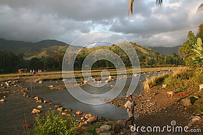 Early morning in the countryside of Haiti Editorial Stock Photo