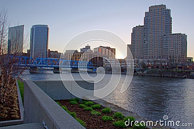 Early morning Grand Rapids Michigan Editorial Stock Photo