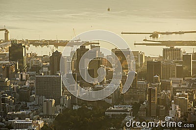 Early morning Harbour sunrise in Capetown South Africa Editorial Stock Photo