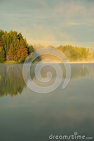 Early morning on the lake Stock Photo