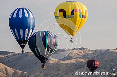 Early Morning Launch of Hot Air Balloons Stock Photo