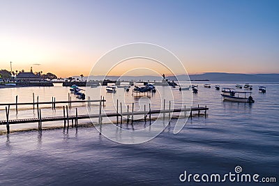 early morning scenic of lake in chapala mexico Editorial Stock Photo