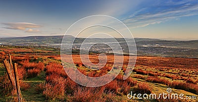 View to Pendle Hill from Crown Point, Burnley Stock Photo