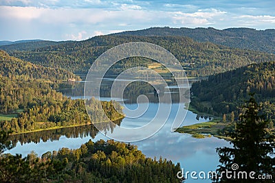 View over the beautiful Swedish landscape: The High Coast Stock Photo