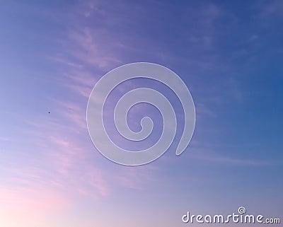 Early morning sunrise pink clouds over city Stock Photo