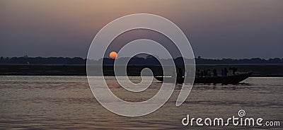 Sunrise Over the River Ganges Stock Photo