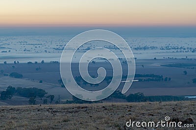Early morning view from Mount Major at Dookie, Australia Stock Photo