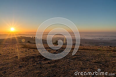 Early morning view from Mount Major at Dookie, Australia Stock Photo