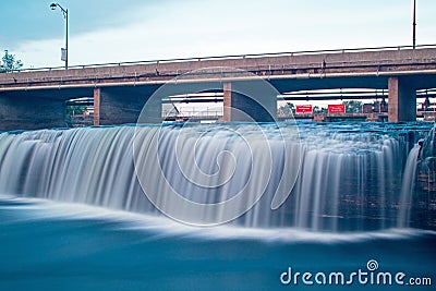 Early Morning Water Blurred View Of Fenelon Falls Stock Photo