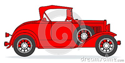 Early Motor Car Vector Illustration