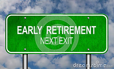 Early Retirement Road Sign Stock Photo