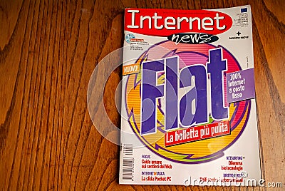Early 2000s Internet italian magazine Editorial Stock Photo