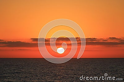 Early at the Sotavento Beach, Sunrise in Costa Calma, Fuerteventura, Spain Stock Photo