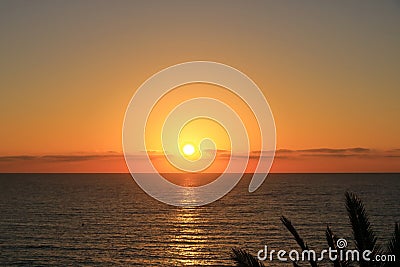 Early at the Sotavento Beach, Sunrise in Costa Calma, Fuerteventura, Spain Stock Photo