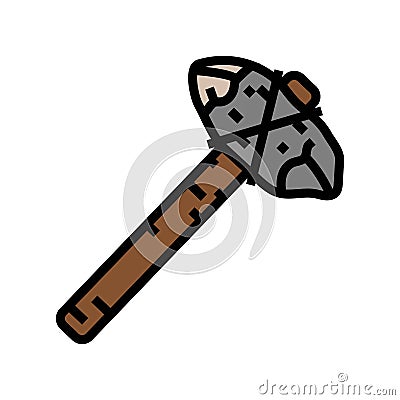 early stone tools human evolution color icon vector illustration Vector Illustration