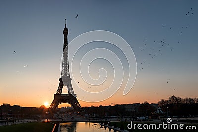 Early sunrise over Paris Stock Photo