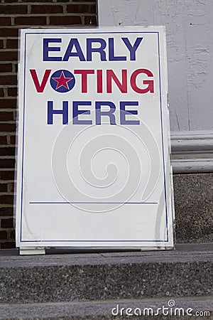 EARLY VOTING HERE Sign Stock Photo