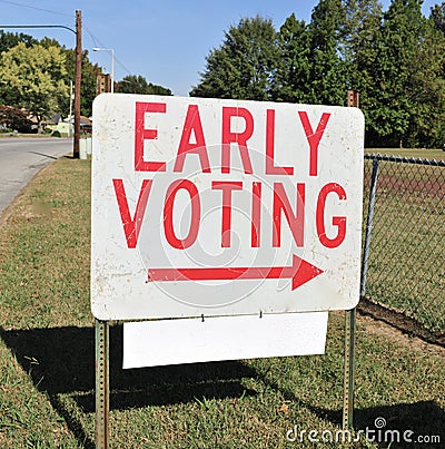 Early Voting Sign Stock Photo