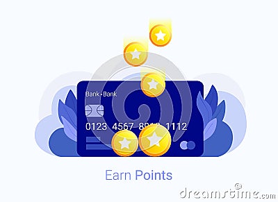 Earn points concept. Vector Illustration