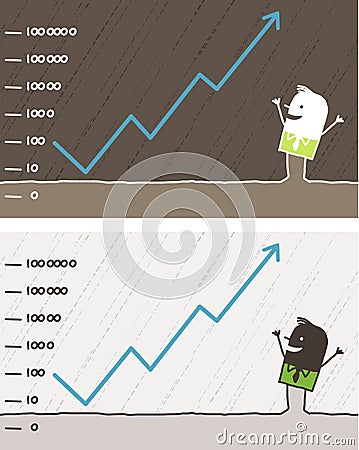 Earning colored cartoon Vector Illustration