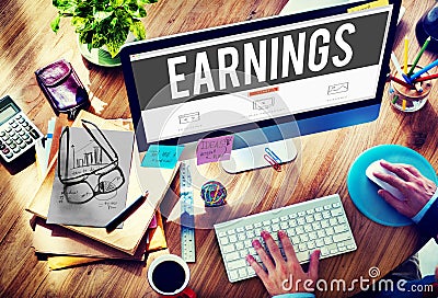 Earning Economy Finance Income Money Salary Concept Stock Photo