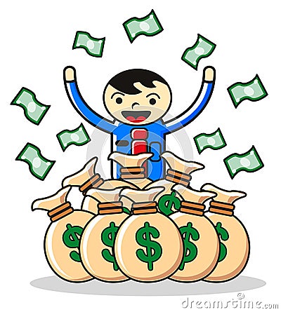 Earning money Vector Illustration