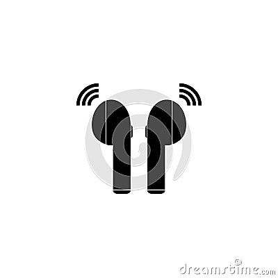 Earphone Bluetooth icon design isolated on white background Vector Illustration