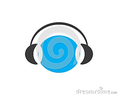 Earphone logo design template Vector Illustration