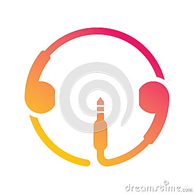 Earphone logo template Vector Illustration