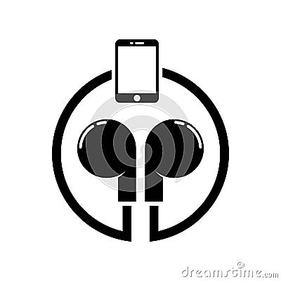 Earphone logo template Vector Illustration