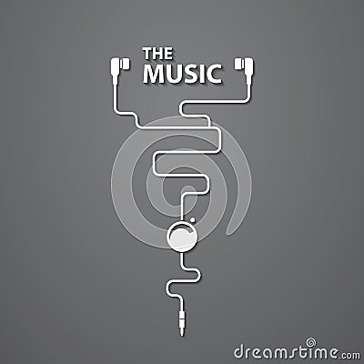 Earphone music Vector Illustration