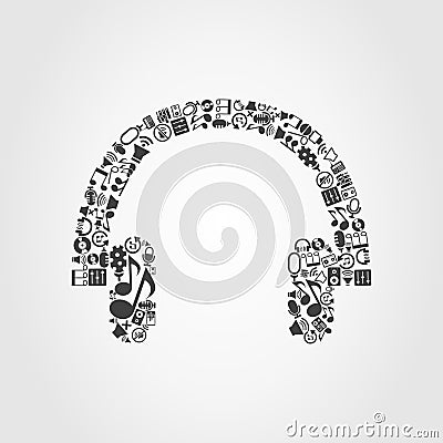 Earphone music Vector Illustration