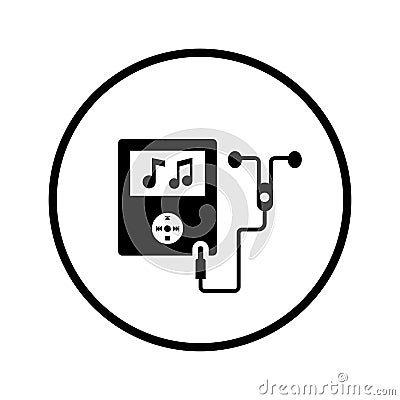 Earphone, music player icon Stock Photo