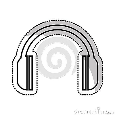 earphones audio device icon Cartoon Illustration