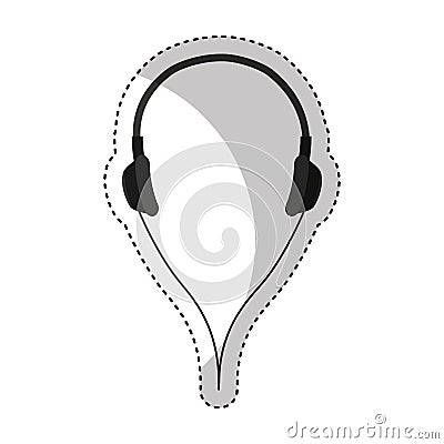 earphones audio device icon Cartoon Illustration