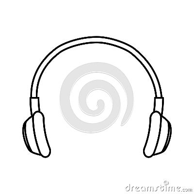 earphones audio device icon Cartoon Illustration