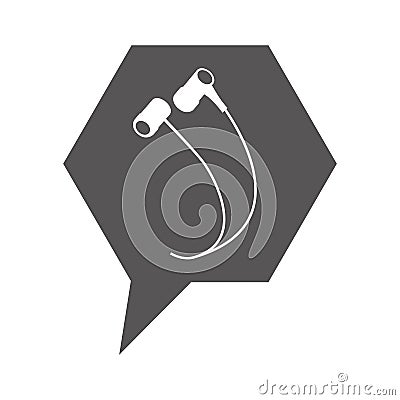 Earphones audio device icon Vector Illustration