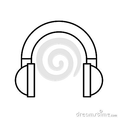 Earphones audio device icon Vector Illustration