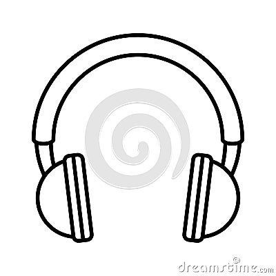 Earphones audio device icon Vector Illustration