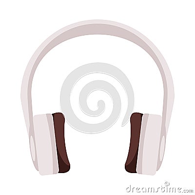 Earphones audio device isolated icon Vector Illustration