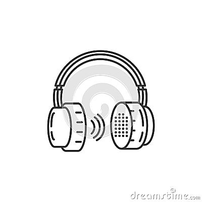 earphones audio device technology vector ilustration Cartoon Illustration