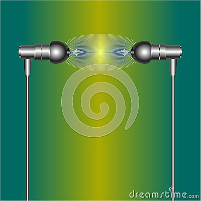 Earphones for bugging of the music Vector Illustration