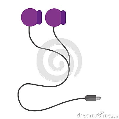 earphones with cord icon Cartoon Illustration