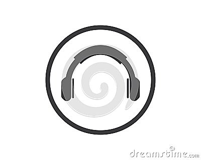 earphones icon logo illustration vector Vector Illustration