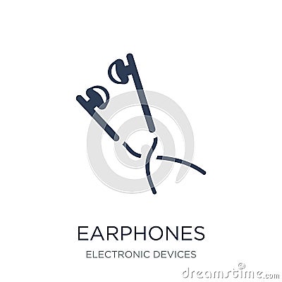 Earphones icon. Trendy flat vector Earphones icon on white backg Vector Illustration