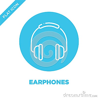 earphones icon vector. Thin line earphones outline icon vector illustration.earphones symbol for use on web and mobile apps, logo Vector Illustration