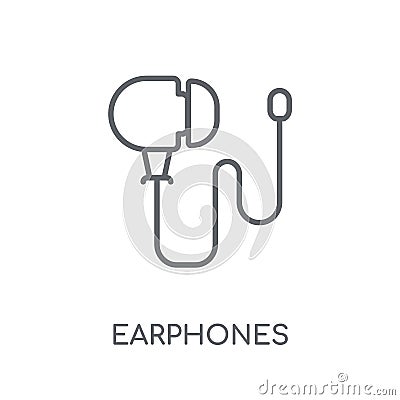 Earphones linear icon. Modern outline Earphones logo concept on Vector Illustration