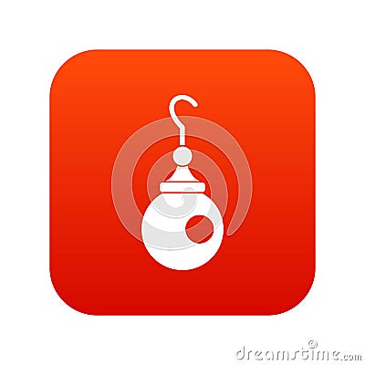 Earring icon digital red Vector Illustration